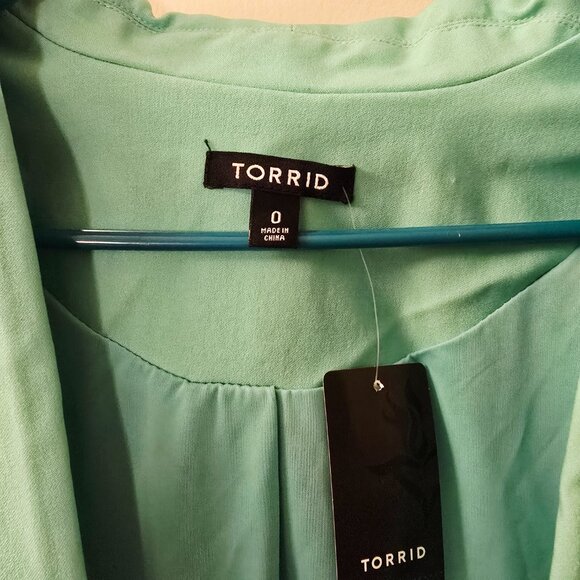 NWT Torrid Size 0 Pool Blue Blazer - Picture 2 of 4